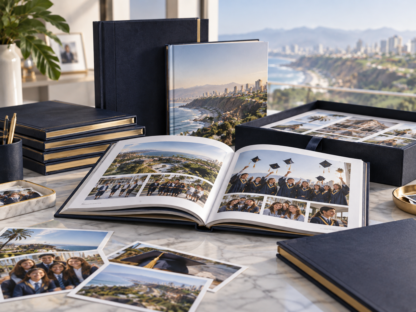 Anuario de promoción de Secundaria con fotografía editorial en Lima